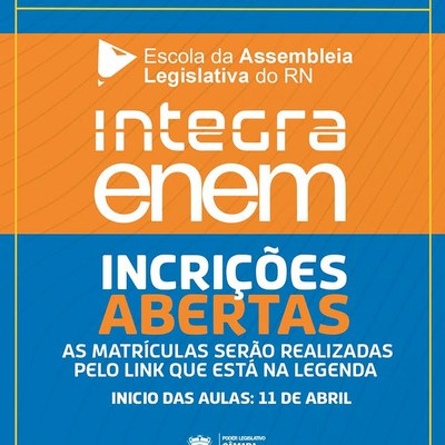 Estão abertas inscrições do Integra Enem